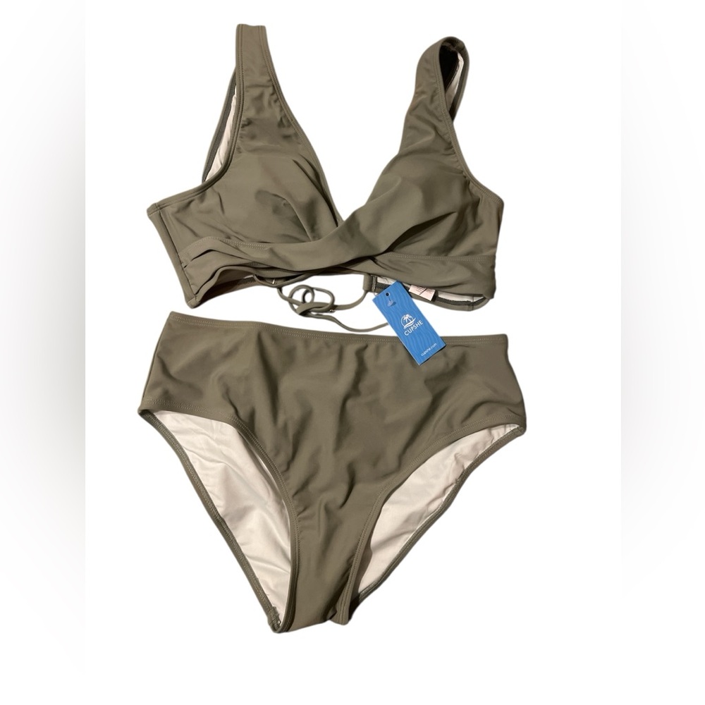 NWT CUPSHE Olive Green Women's Bikini Set Size Medium